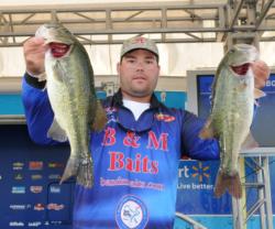 Clent Davis sits in fourth place in the Pro Division after catching 18 pounds, 6 ounces on day one. 