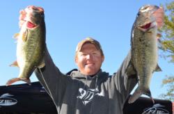 Casey Martin moved into the lead in the Co-angler Division after catching 15 pounds, 14 ounces.