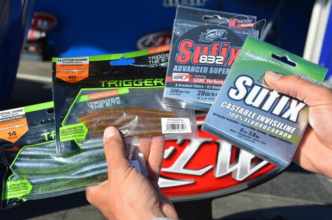 Troy Lindner of Los Angeles, Calif., presents his winning bait and tackle combinations for Lake Havasu.