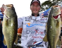 Pro Matthew Stefan of Park Ridge, Ill., parlayed a total catch of 20 pounds, 12 ounces into a second-place finish at the conclusion of today's weigh-in.