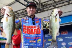 Bolstered by a total catch of 20 pounds, 4 ounces, Brent Ehrler of Redlands, Calif., finished the day in third place on Lake Hartwell.