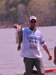 Brent Long shows off his best fish of the day.
