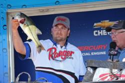 Second-place co-angler John Paulovich caught his fish on a Luck 