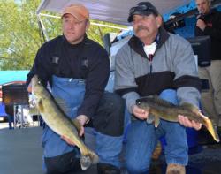 Pro Robert Bruegger and co-angler Darrell Martin caught three walleyes Friday weighing 12 pounds, 3 ounces.