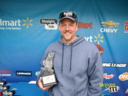 Co-angler Bryan Rupe of Mayfield, Ky., won first place in the April 21 LBL Division event on Lake Barkley with a total weight of 15 pounds, 12 ounces. Rupe brought home close to $2,500 in winnings. 