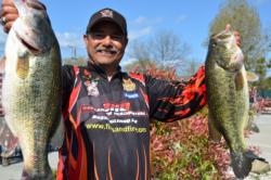 Bolstered by a total catch of 26 pounds, 7 ounces, pro Greg Gutierrez of Red Bluff, Calif., managed to finish the day in second place on Clear Lake.