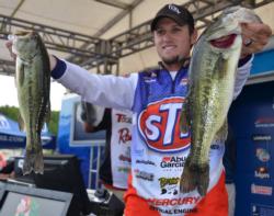 Stetson Blaylock sits in fourth place after catching a limit on day one worth 14 pounds, 6 ounces.