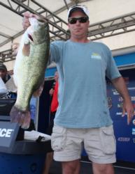 This 7-pound, 9-ouncer was caught by co-angler Matt Krekovich and was the heaviest bass caught on day one.