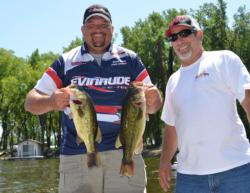 Dennis Rhead caught three bass Thursday that weighed 11 pounds, 1 ounce.