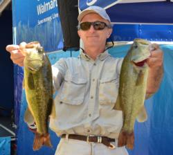 Co-angler Richard Conrad caught three bass weighing 9 pounds, 13 ounces for second place.