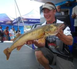 Chad Schilling of Akaska, S.D., and co-angler Phillip Riccio Jr. of Huntley, Ill., sit 4 ounces out of the lead with a total weight of 27 pounds, 11 ounces. 