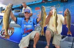 Ranger pro Derek Parker of Skandia, Mich., along with his co-angler Todd Dankert of Anoka, Minn., had a limit totaling 26 pounds, 7 ounces to put them in third. 