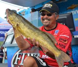Mercury pro Ted Takasaki of Sioux Falls, S.D., shows off a big over that was part of his 23-pound, 15-ounce limit.