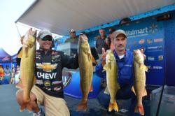 Co-angler Phillip Riccio Jr. assumes the lead going into the final day with a overall weight of 53 pounds, 14 ounces. 