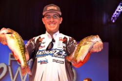 Jacob Wheeler of Indianapolis, Ind., maintained his overall lead at the Forrest Wood Cup after boasting a two-day weight of 33 pounds, 11 ounces.