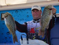 Co-angler Clayton Batts caught a 20-pound, 3-ounce limit Saturday and finished the tournament in fifth place.