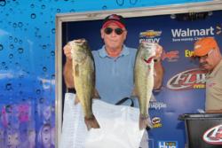 Fishing buzzbaits around rocks and jigs around shallow docks was the plan for third-place pro Ralph Laster.