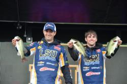 Weighing in 6 pounds, 8 ounces on the final day for three fish, Joseph Landry and Gavin Havard ended up in fifth for LSU-Shreveport with a three-day total weight of 33-5.
