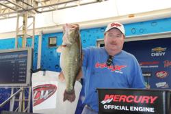 Co-angler leader Clint Farris caught the day