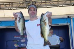 A Carolina rig, a squarebill crankbait and a lipless crankbait comprised the day-three arsenal for second-place co-angler Jeff Gengler.