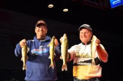 Kevin McQuoid and co-angler Col. Scott St. Sauver managed a 6-pound, 5-ounce limit on day one of the National Guard FLW Walleye Tour Championship. 