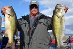 Pro Sean Brennan of Prescott Valley, Ariz., parlayed a total catch of 12 pounds, 10 ounces into a third-place finish on day one at Lake Roosevelt.