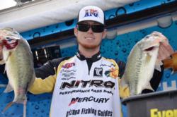 Pro Josh Bertrand of Gilbert, Ariz.,netted a total catch of 12 pounds, 8 ounces to finish the opening day of EverStart competition on Lake Roosevelt in fifth place.