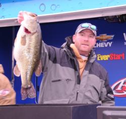 Co-angler Scott Ostmann of Cincinnati, Ohio, finished second with the help of this 9-pounder he caught on the first day.