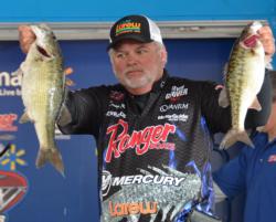Tommy Biffle sits in fifth place with a three-day total of 37 pounds, 8 ounces.