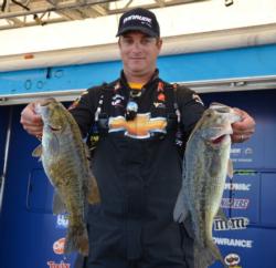 Chevy pro Anthony Gagliardi with two nice representatives of this Beaver Lake fishery. 