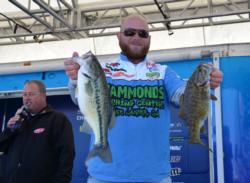 Jason Johnson of Gainesville, Ga., leads the co-anglers after day two with a total weight of 27 pounds, 1 ounce. 