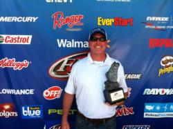 Co-angler Chris Inscoe of Clayton, N.C., used a 13-pound, 4-ounce catch to capture the tournament title at the April 13 BFL Piedmont Division event on Kerr Lake. For his efforts, Inscoe took home nearly $2,000 prize money.