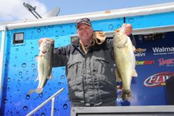 Second-place pro Jeff Cade started his day with an 8-pound, 9-ounce bass in the first 30 minutes.