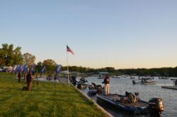 Anglers gather in the cove waiting for their time to blast off. 