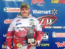 Co-angler Michael Cox of Selma, N.C., captured the Walmart BFL North Carolina Division tournament title on Lake Wylie with a total catch of 12 pounds, 14 ounces.