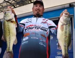 Pro Troy Morrow tied for 10th place overall during the first day of FLW Tour action on Grand Lake.