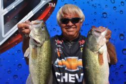 Chevy team pro Jimmy Houston of Cookson, Okla,, qualified for the semifinals on Grand Lake in fifth place.
