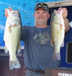 Steve Ralls jumped from 30th to first and leads all co-anglers heading into the final day with a two-day catch of 34 pounds, 6 ounces.
