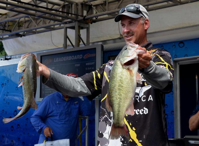 Andy Morgan caught 18 pounds Thursday and put some distance between himself and the other Angler of the Year contenders.