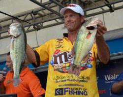 Tenth-place pro Jim Moynagh caught a 20-pound, 2-ounce stringer Thursday.