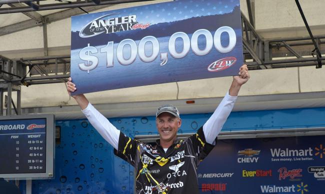 For winning Angler of the Year, Andy Morgan earned $100,000. 