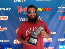 Co-angler Zac Zernec of Ortonville, Mich., won the July 13 Walmart BFL Michigan Division event on the Detroit River with a total catch of 19 pounds, 13 ounces. Zernec netted nearly  $1,900 in winnings for winning the title.