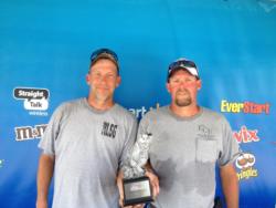 Co-anglers Steve Kehrer of Woodlawn, Ill., and Dale Renth of Albers, Ill., tied for the win in the July 20 Illini Division event on Rend Lake with a limits weighing 12 pounds, 3 ounces. Both anglers received a check for $1,423 for their efforts. 