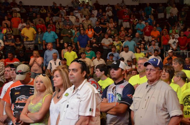 A near-capacity crowd was on hand to witness day-three weigh-in at the 2013 Forrest Wood Cup.