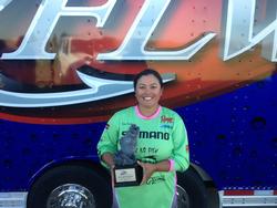 Co-angler Dany Danhausen of Kankakee, Ill., won the Sept. 28-29 Illini Division Super Tournament on Lake Shelbyville with a two-day total of 17 pounds, 8 ounces. For her efforts, Danhausen was awarded more than $2,200 in prize money.