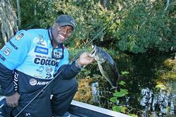 During springtime, FLW Tour pro Ish Monroe shows off his catch.