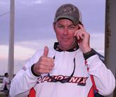Keith Pace of Monticello, Ark., gives the thumbs up after finding out he finished the day in 5th place with a two-day total of 31 pounds, 14 ounces.