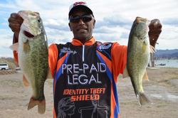 Co-angler Roy O. Desmangles of Lincoln, Calif., grabbed the fifth qualifying position on Lake Havasu with a total catch of 20 pounds, 10 ounces.