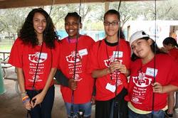 Members of the the local Broward County Boys and Girls club prepare to get some fishing lessons from FLW Tour pros.