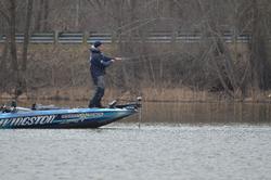 Andy Morgan spent time casting and winding on day one.